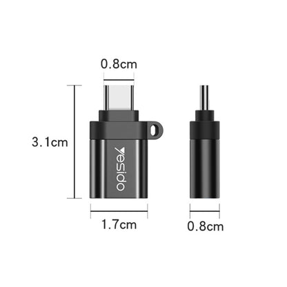 Adaptor OTG USB-C - USB-A Yesido GS06, Negru