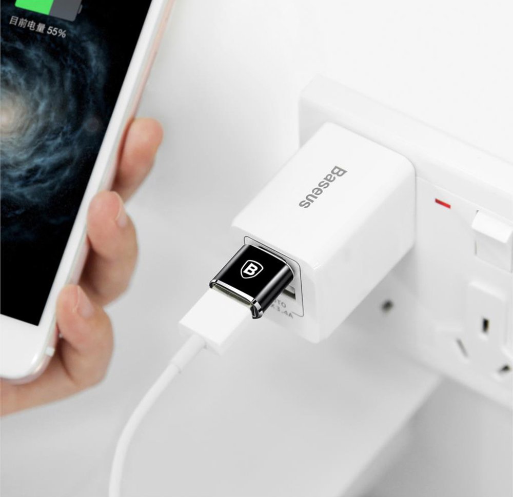 Adaptor OTG USB-A - USB-C Baseus, Negru CATOTG-01