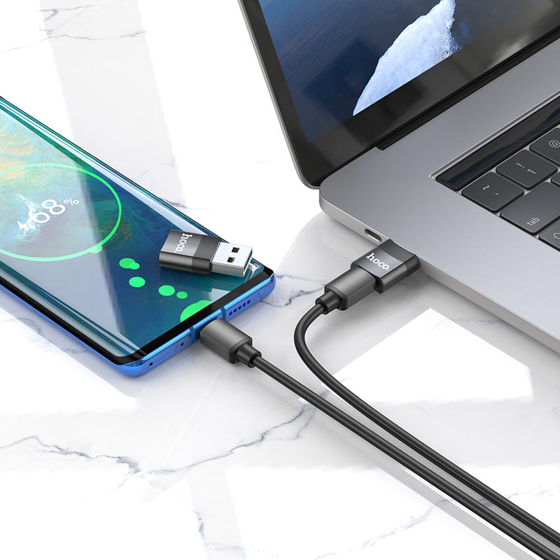 Adaptor Date si Incarcare USB-C - USB-A HOCO UA17, Negru