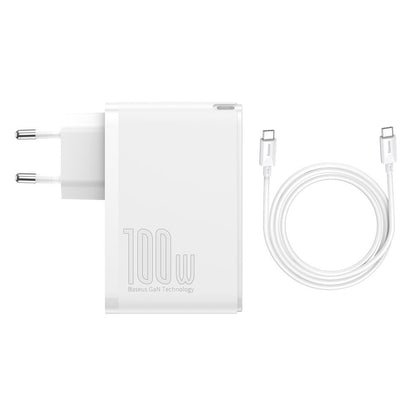 Incarcator Retea Baseus GaN2 Pro, 100W, 3A, 2 x USB-A - 2 x USB-C, Alb CCGAN2P-L02