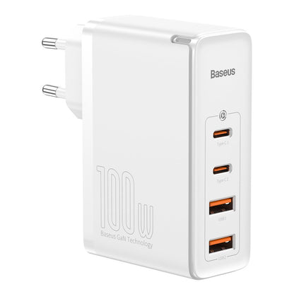 Incarcator Retea Baseus GaN2 Pro, 100W, 3A, 2 x USB-A - 2 x USB-C, Alb CCGAN2P-L02