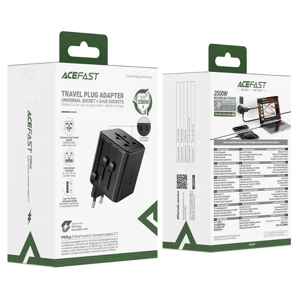Adaptor Retea Acefast Z11 Travel, Negru