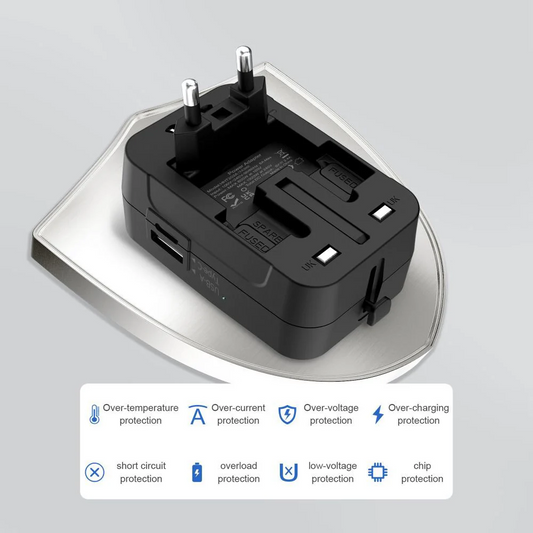 Adaptor Retea Tech-Protect TA300 Travel EU / UK / US / AU, Negru