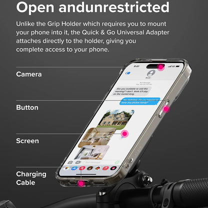 Adaptor Telefon Ringke Quick & Go pentru Suport Bicicleta, Set 2 bucati, Negru