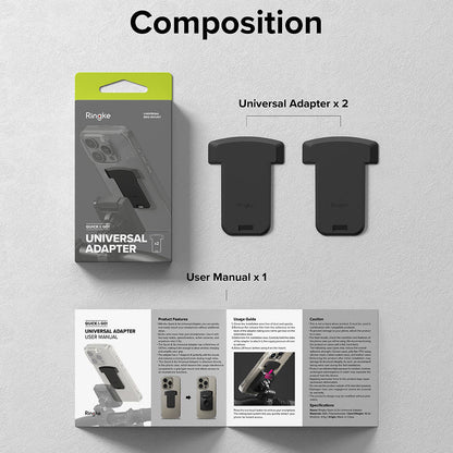 Adaptor Telefon Ringke Quick & Go pentru Suport Bicicleta, Set 2 bucati, Negru