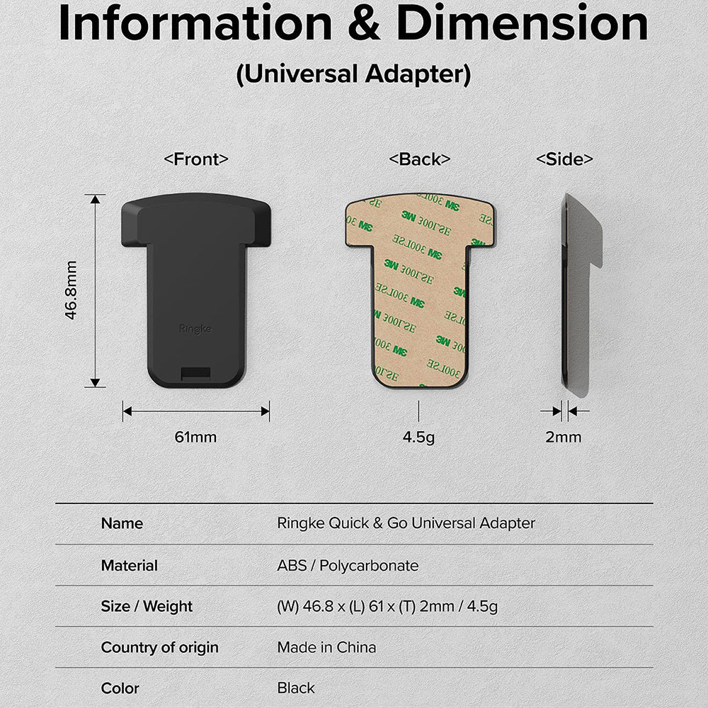 Adaptor Telefon Ringke Quick & Go pentru Suport Bicicleta, Set 2 bucati, Negru