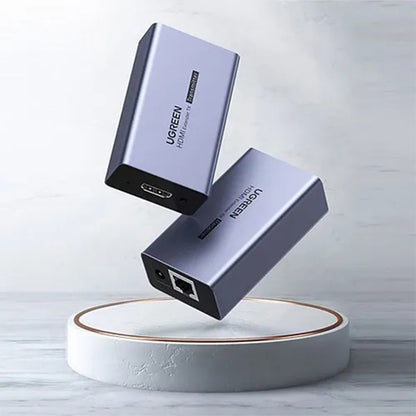 Adaptor Video UGREEN CM455 (20519EU), HDMI - RJ45, 1080P, Gri