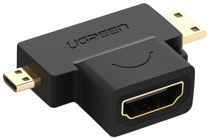 Adaptor Video UGREEN HD129, miniHDMI / microHDMI - HDMI, 1080P, Negru