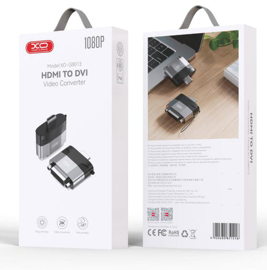Adaptor Video XO Design GB013, HDMI - DVI, 1080P, Gri