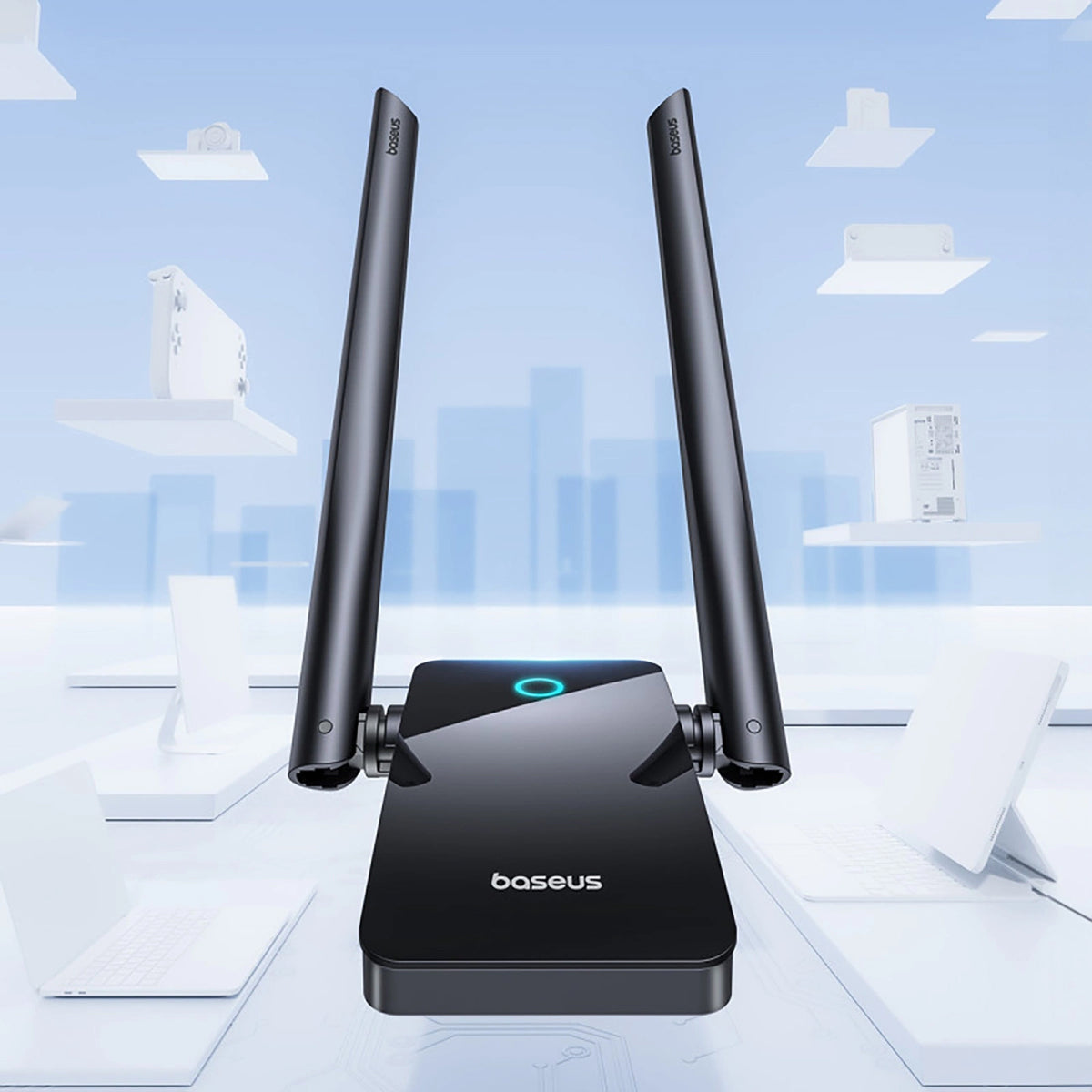 Adaptor Wireless Baseus FastJoy, Dual Band, Wi-Fi 6, 1300Mbps, Negru B01317600111-05