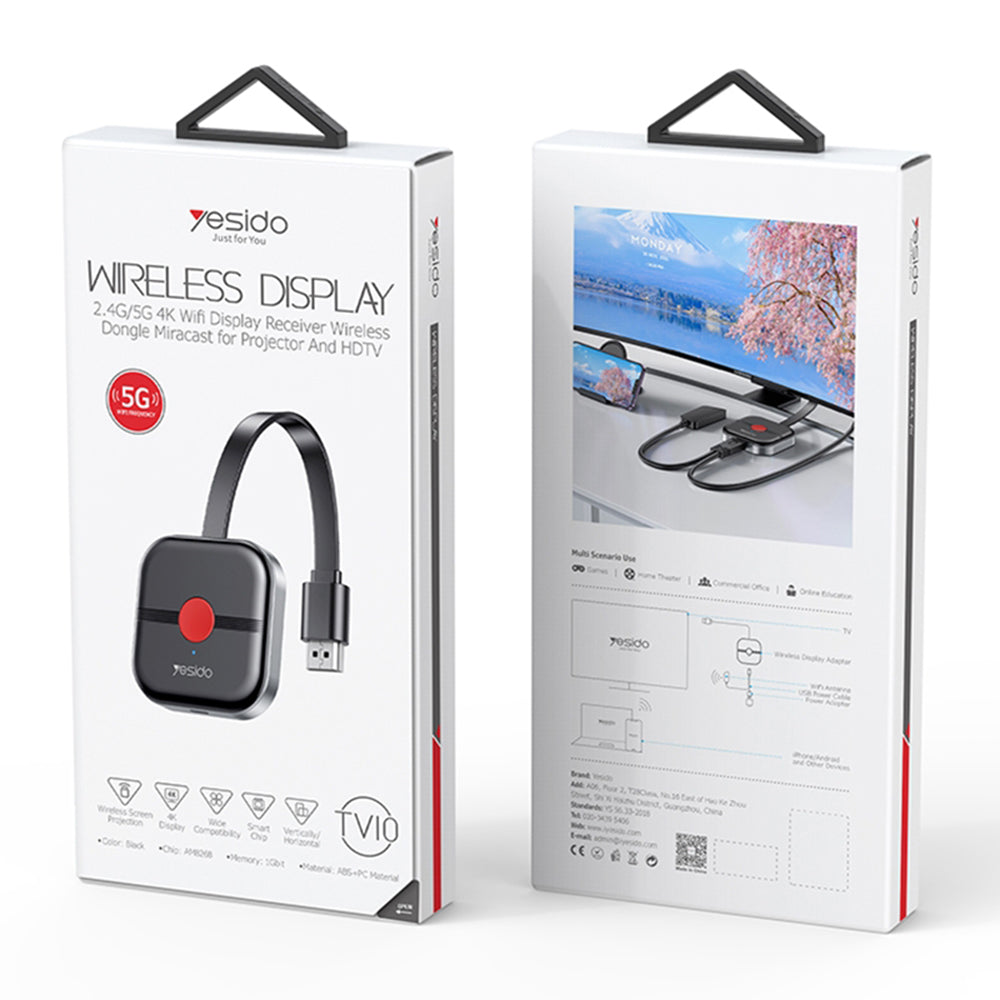 Adaptor Wireless Multimedia Yesido TV10 5G, Negru