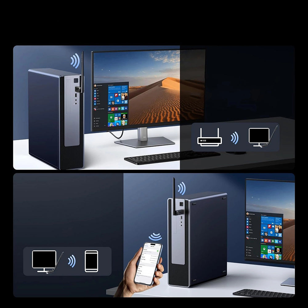 Adaptor Wireless UGREEN AX900 (75109), Dual Band, Wi-Fi 6, 600Mbps, Negru