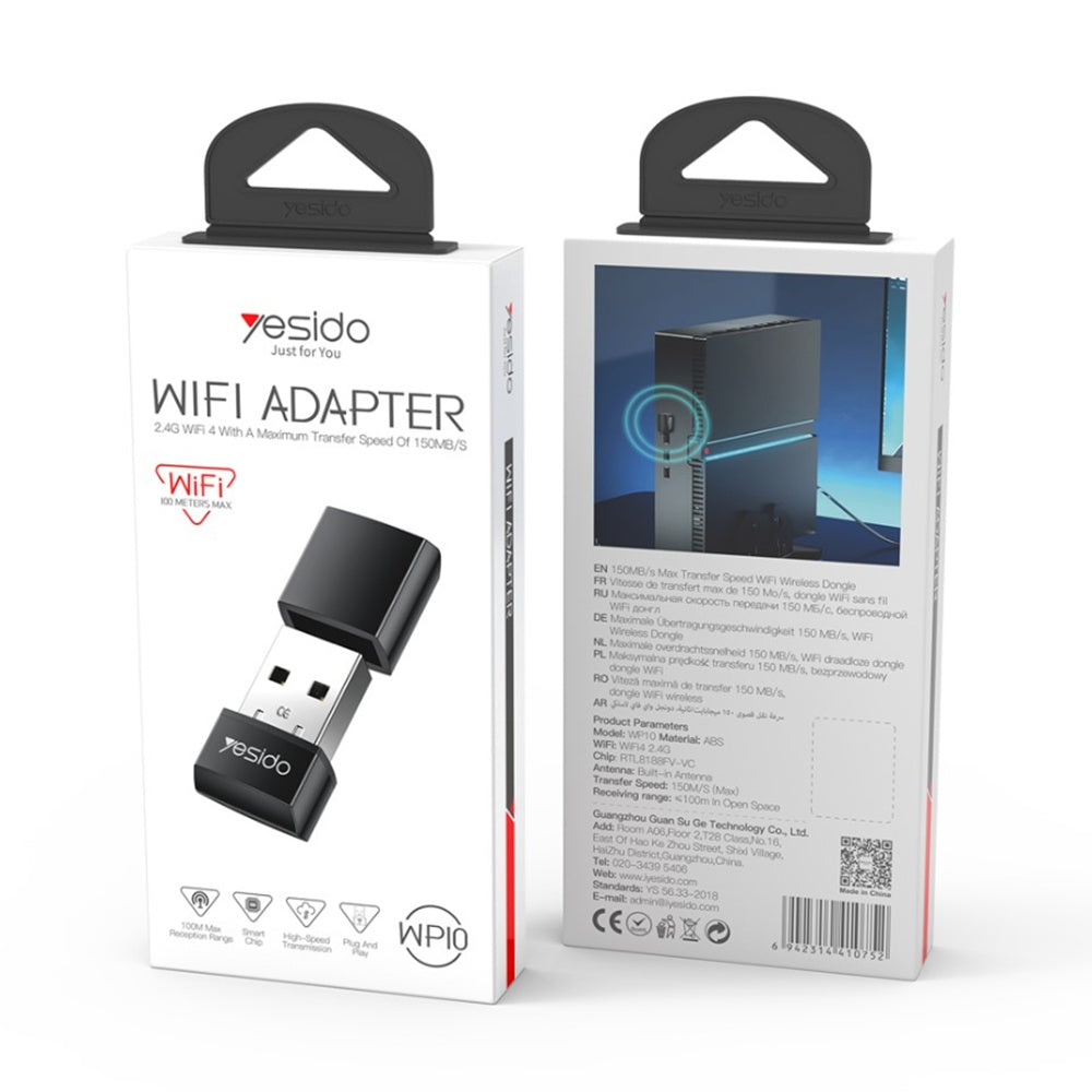 Adaptor Wireless Yesido WP10, 150Mbps, Negru
