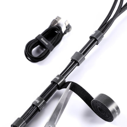 Organizator Cabluri Baseus Circle, Velcro, 3m, Negru ACMGT-F01