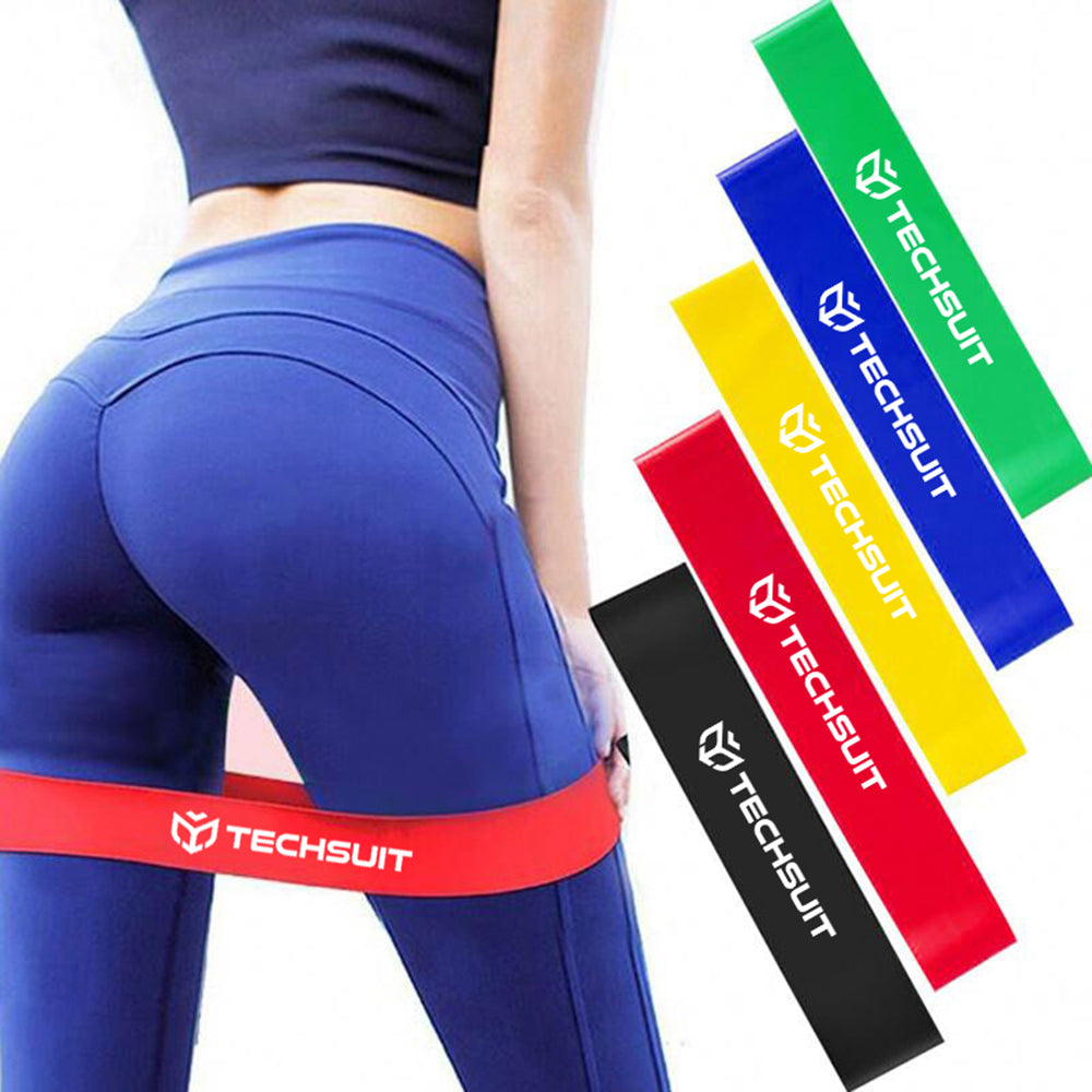 Banda Elastica Fitness Techsuit TS-01, Set 5 bucati, Multicolor