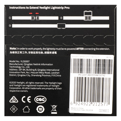 Banda Led Yeelight Pro, Extensie, RGB, 1m, Alba YLDD07