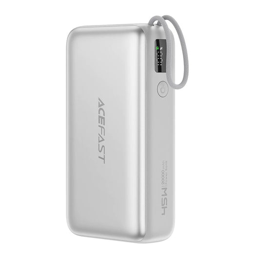 Baterie Externa Acefast M34, 20000mAh, 45W, QC + PD , 1 x  USB-A - 2 x USB-C, Argintie