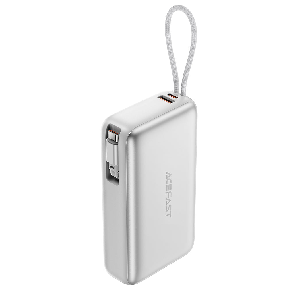Baterie Externa Acefast M34, 20000mAh, 45W, QC + PD , 1 x  USB-A - 2 x USB-C, Argintie