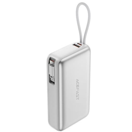 Baterie Externa Acefast M34, 20000mAh, 45W, QC + PD , 1 x  USB-A - 2 x USB-C, Argintie