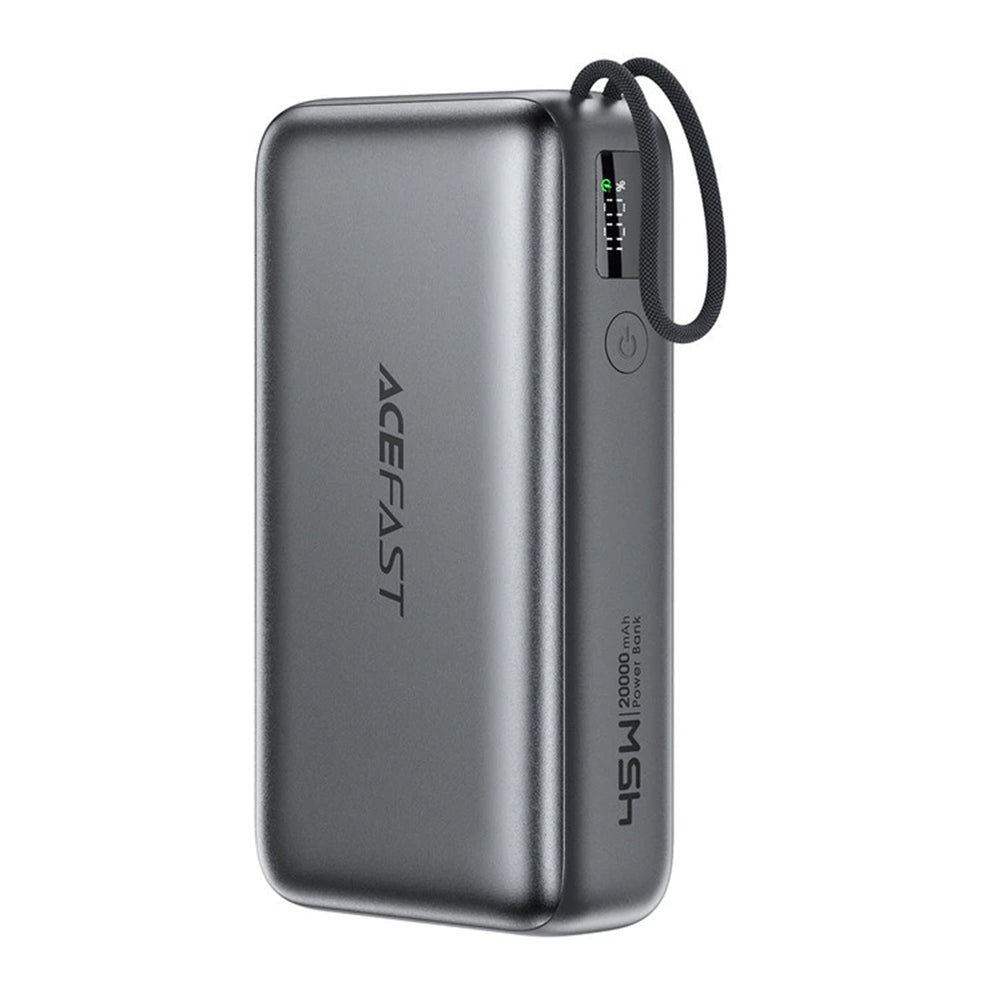 Baterie Externa Acefast M34, 20000mAh, 45W, QC + PD , 1 x  USB-A - 2 x USB-C, Gri
