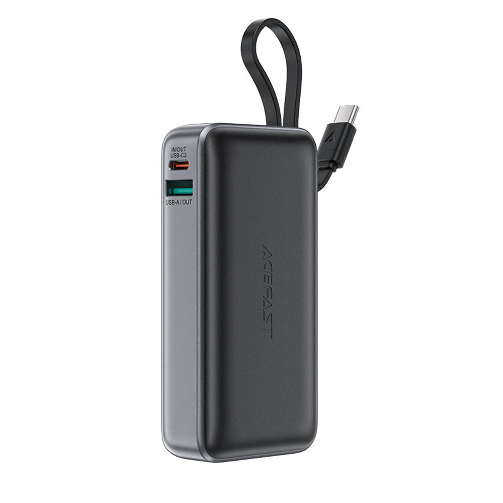Baterie Externa Acefast M7, 10000mAh, 30W, QC + PD, 1 x USB-A - 2 x USB-C, Neagra