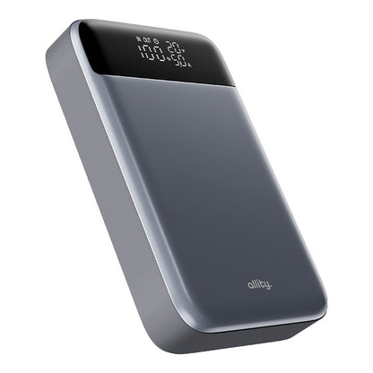 Baterie Externa Allity. APB-200 PocketPower, 19200mAh, 130W, QC + PD, 1 x USB-A - 2 x USB-C, Gri