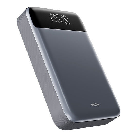 Baterie Externa Allity. APB-200 PocketPower, 19200mAh, 130W, QC + PD, 1 x USB-A - 2 x USB-C, Gri