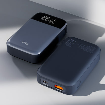 Baterie Externa Allity. APB-200 PocketPower, 10000mAh, 33W, QC + PD, 1 x USB-A - 1 x USB-C, Gri