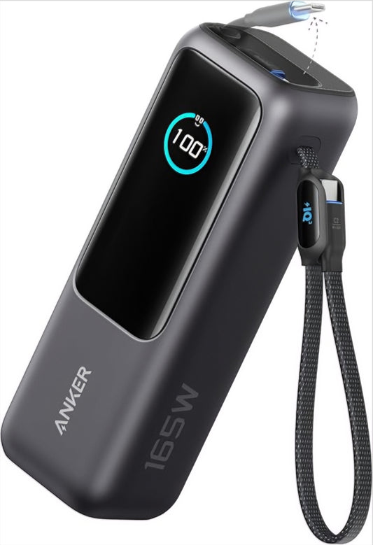 Baterie Externa Anker, 25000mAh, 165W, QC + PD, 1 x USB-A - 3 x USB-C, Gri, Resigilata A1695H11