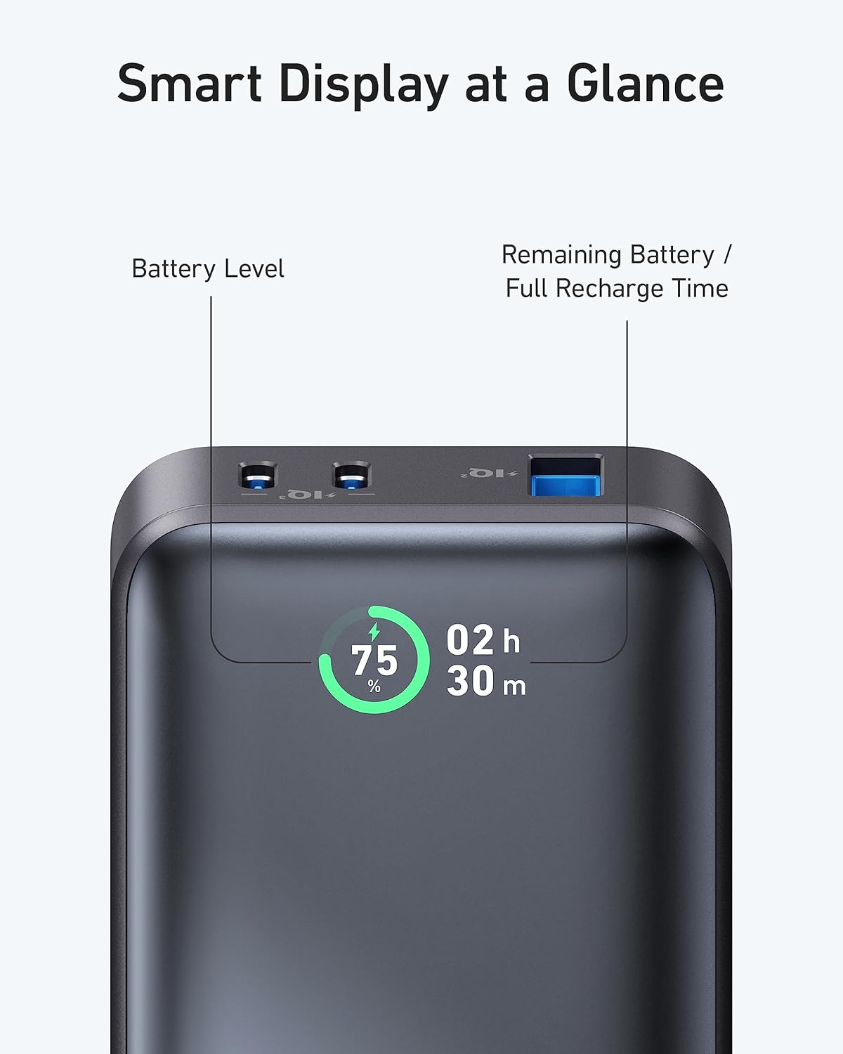 Baterie Externa Anker 533, 10000mAh, 30W, QC + PD, 1 x USB-A - 2 x USB-C, Neagra A1256G12