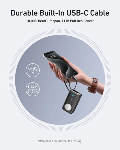 Baterie Externa Anker MagGo, 10000mAh, 35W, PD + QI, 1 x QI - 2 x USB-C, Neagra A1657011