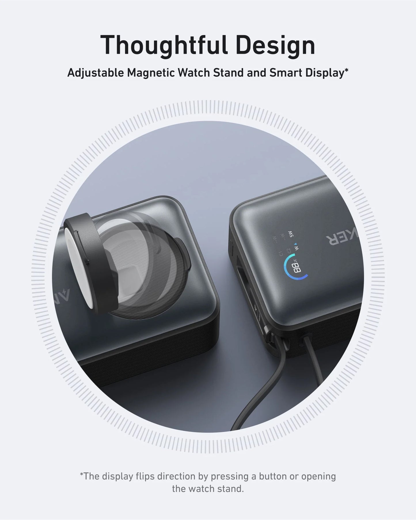 Baterie Externa Anker MagGo, 10000mAh, 35W, PD + QI, 1 x QI - 2 x USB-C, Neagra A1657011