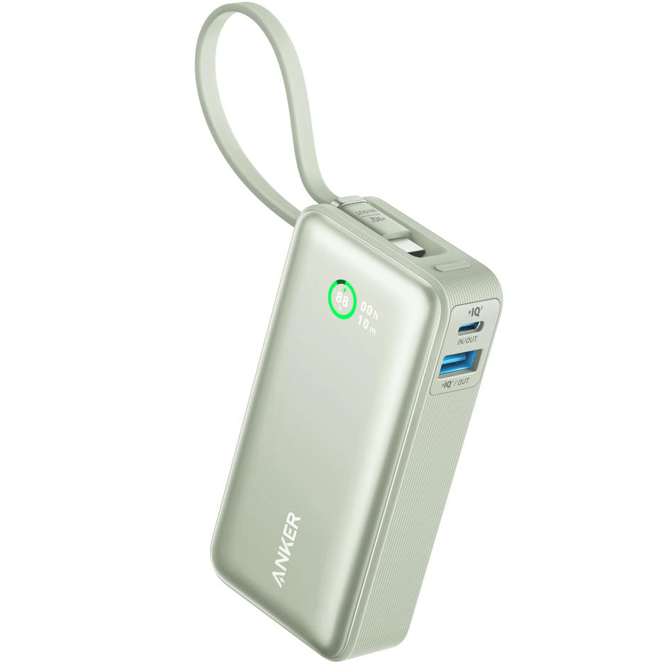 Baterie Externa Anker Nano, 10000mAh, 30W, QC + PD, 1 x USB-A - 2 x USB-C, Verde A1259G61