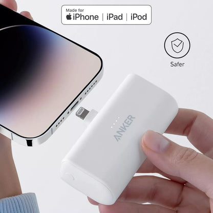 Baterie Externa Anker Nano, 5000mAh, 12W, 1 x Lightning, Alba A1645G21