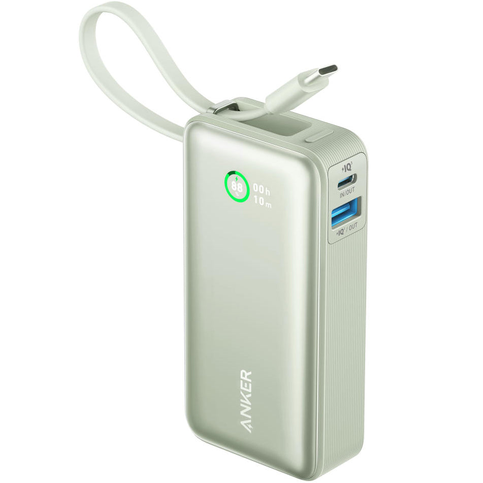 Baterie Externa Anker Nano, 10000mAh, 30W, QC + PD, 1 x USB-A - 2 x USB-C, Verde A1259G61