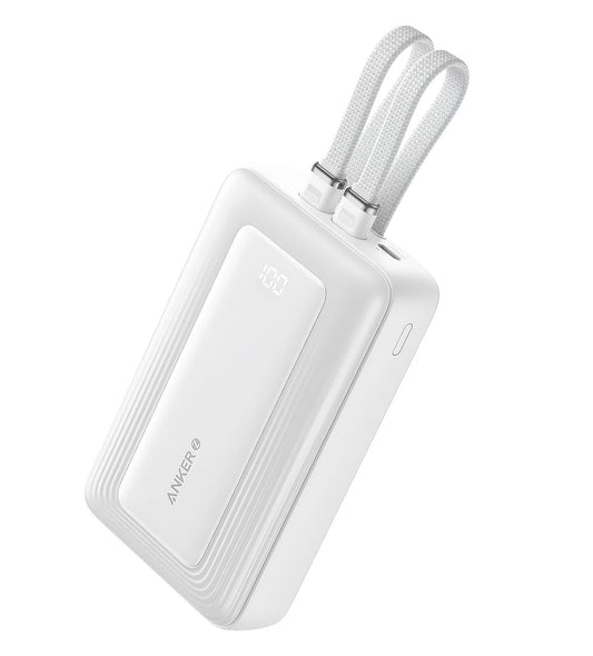 Baterie Externa Anker PowerCore, 20000mAh, 30W, QC + PD, 1 x Lightning - 1 x USB-A - 2 x USB-C, Alba A1681H21