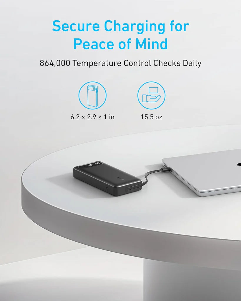 Baterie Externa Anker PowerCore, 20000mAh, 87W, QC + PD, 1 x USB-A - 2 x USB-C, Neagra, Resigilata A1383H11