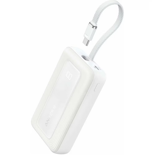 Baterie Externa Anker Zolo, 20000mAh, 30W, QC + PD, 1 x USB-A - 2 x USB-C, Alba A1689H21