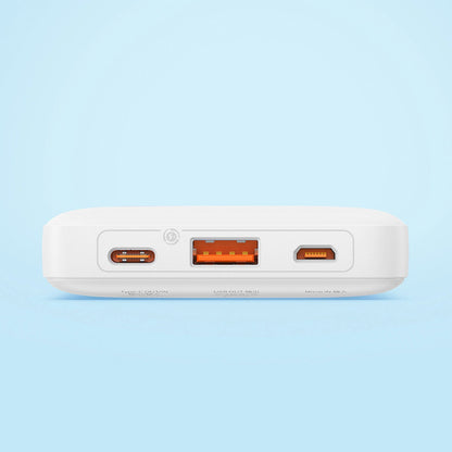 Baterie Externa Baseus Airpow, 10000mAh, 20W, QC + PD, 1 x USB-A - 1 x USB-C, Alba