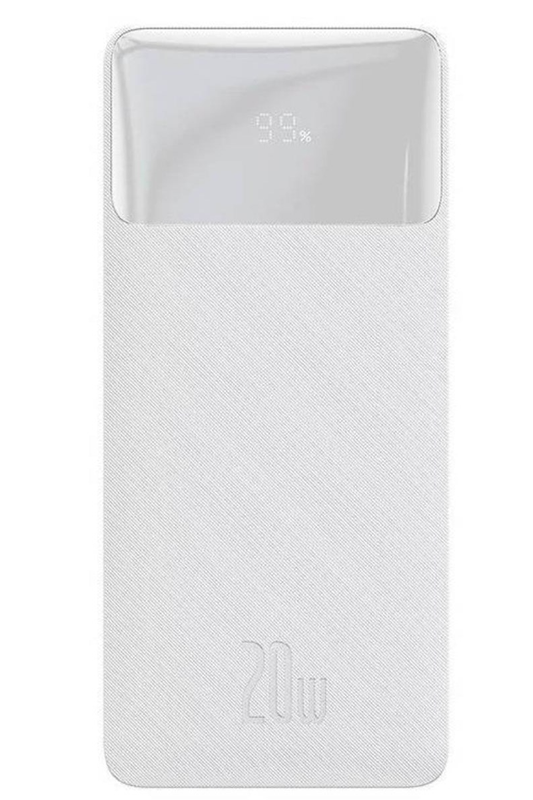 Baterie Externa Baseus Bipow, 10000mAh, 20W, QC + PD, 1 x USB-C - 2 x USB-A, Alba PPBD050502