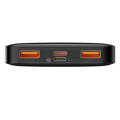 Baterie Externa Baseus Bipow, 10000mAh, 20W, QC + PD, 1 x USB-C - 2 x USB-A, Neagra PPBD050301