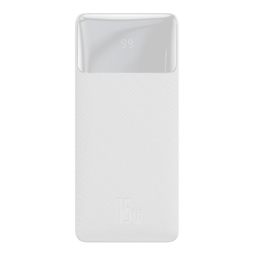 Baterie Externa Baseus Bipow, 30000mAh, 15W, 1 x USB-C - 2 x USB-A, Alba PPBD050202