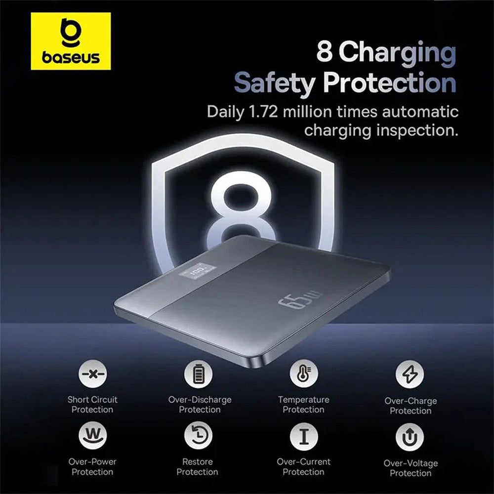 Baterie Externa Baseus Blade 2, 12000mAh, 65W, PD, 2 x USB-C, Portocalie P10063801733-00