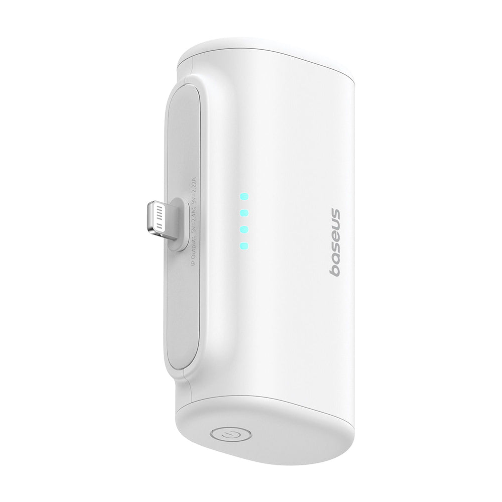 Baterie Externa Baseus Compact, 5000mAh, 20W, PD, 1 x Lightning - 1 x USB-C, Alba P10068307213-00