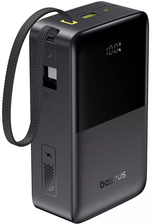 Baterie Externa Baseus EnerFill Bipow2 Pro, 30000mAh, 22.5W, QC + PD, 1 x USB-A - 2 x USB-C, Neagra E0028100