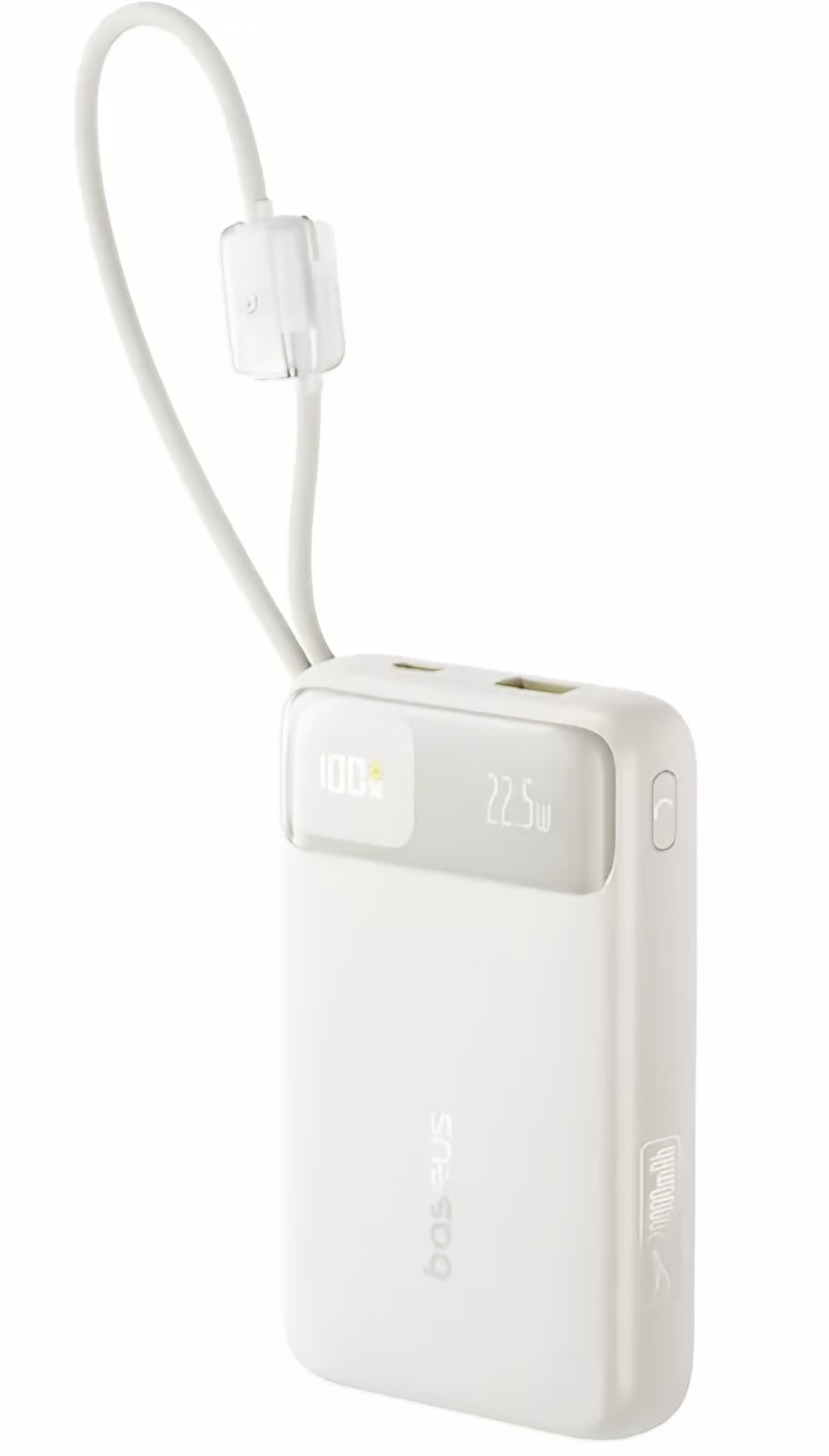 Baterie Externa Baseus EnerFill FC11, 20000mAh, 22.5W, QC + PD, 1 x Lightning - 1 x USB-A - 2 x USB-C, Bej E0027S05