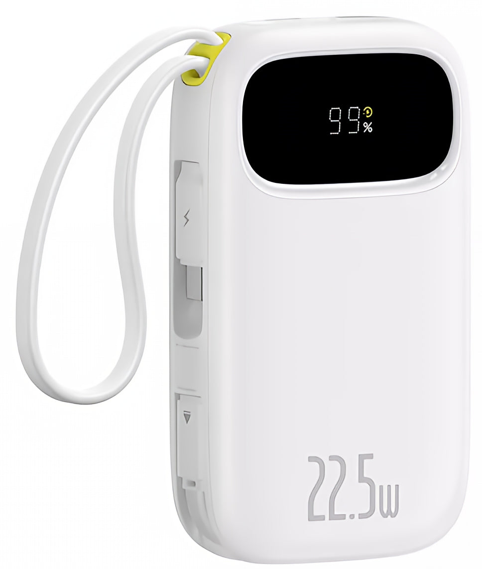 Baterie Externa Baseus EnerFill FC31, 10000mAh, 22.5W, QC + PD, 1 x Lightning - 1 x USB-A - 2 x USB-C, Alba P10082106213-00