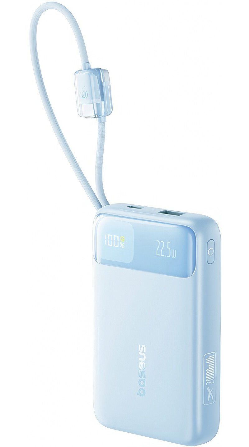Baterie Externa Baseus EnerFill FC11, 20000mAh, 22.5W, QC + PD, 1 x Lightning - 1 x USB-A - 2 x USB-C, Albastra E0027S06