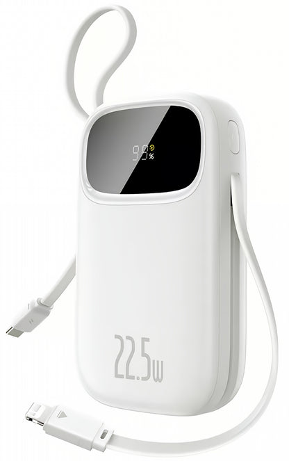 Baterie Externa Baseus EnerFill FC31, 10000mAh, 22.5W, QC + PD, 1 x Lightning - 1 x USB-A - 2 x USB-C, Alba P10082106213-00