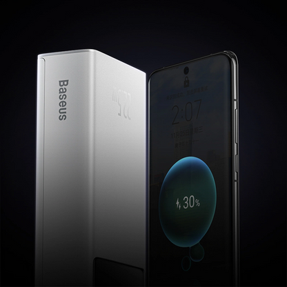 Baterie Externa Baseus EnerFill FP41, 30000mAh, 22.5W, QC + PD, 1 x USB-C - 2 x USB-A, Alba